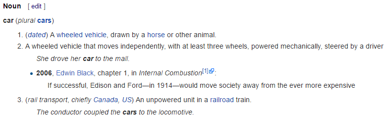 wiktionary car