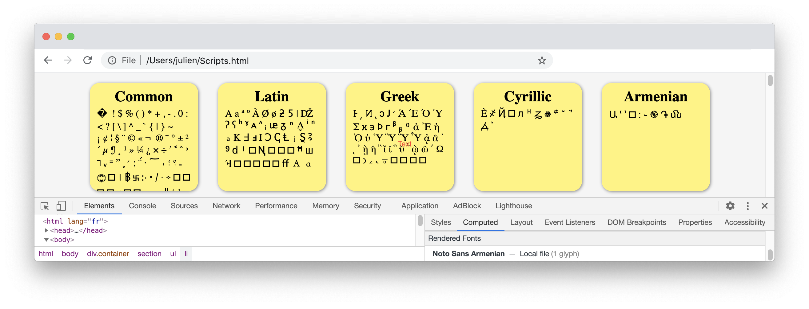 UnicodeScripts DevTools